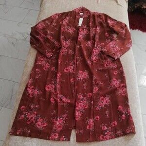 Floral Print Duster DR2 BY DANIEL RAINN Size Small NWT